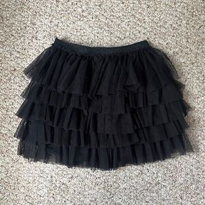 Zara Black Ruffle Mini Skirt